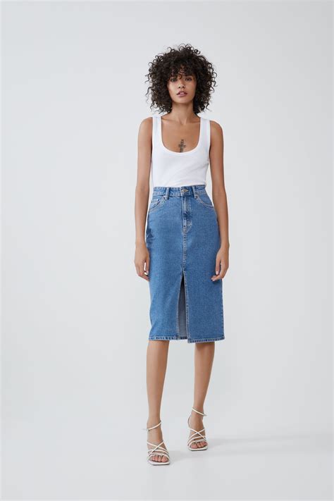 zara denim skirt|zara denim skirts for women.